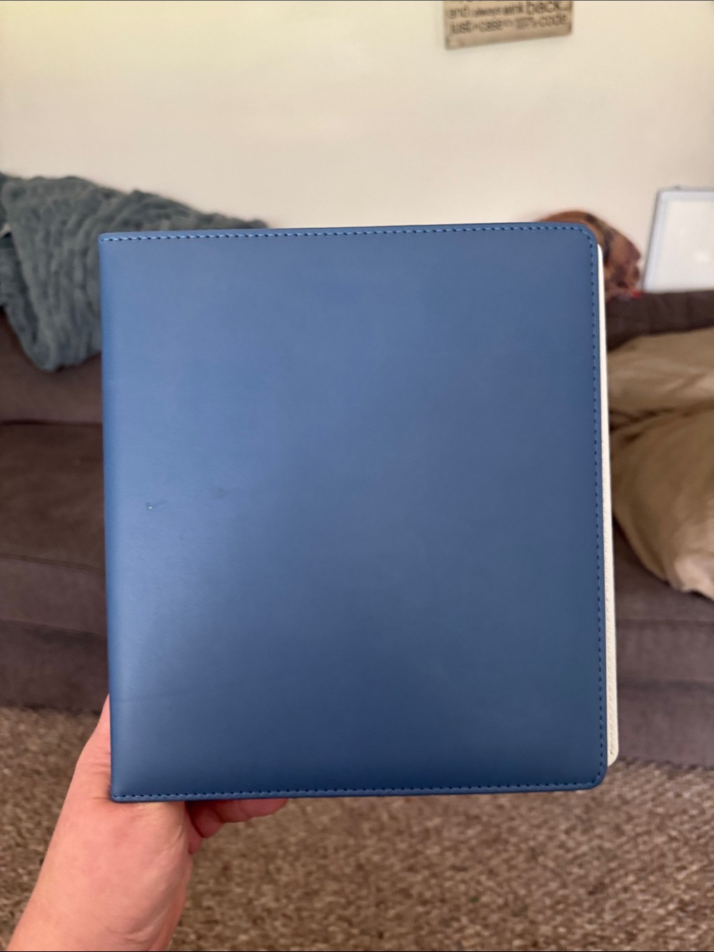 White 3-Ring Leather Binder Organizer